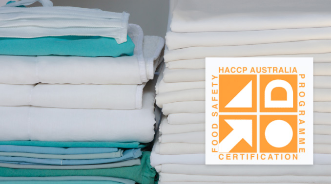 haccp logo next to towels